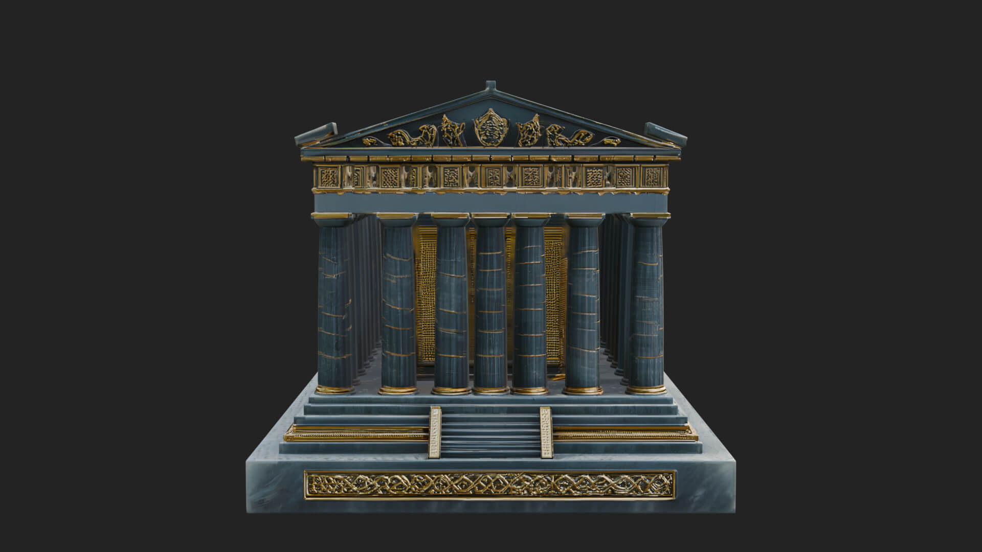 Greek Columned Temple Design 2 3D Print Model 3D Model