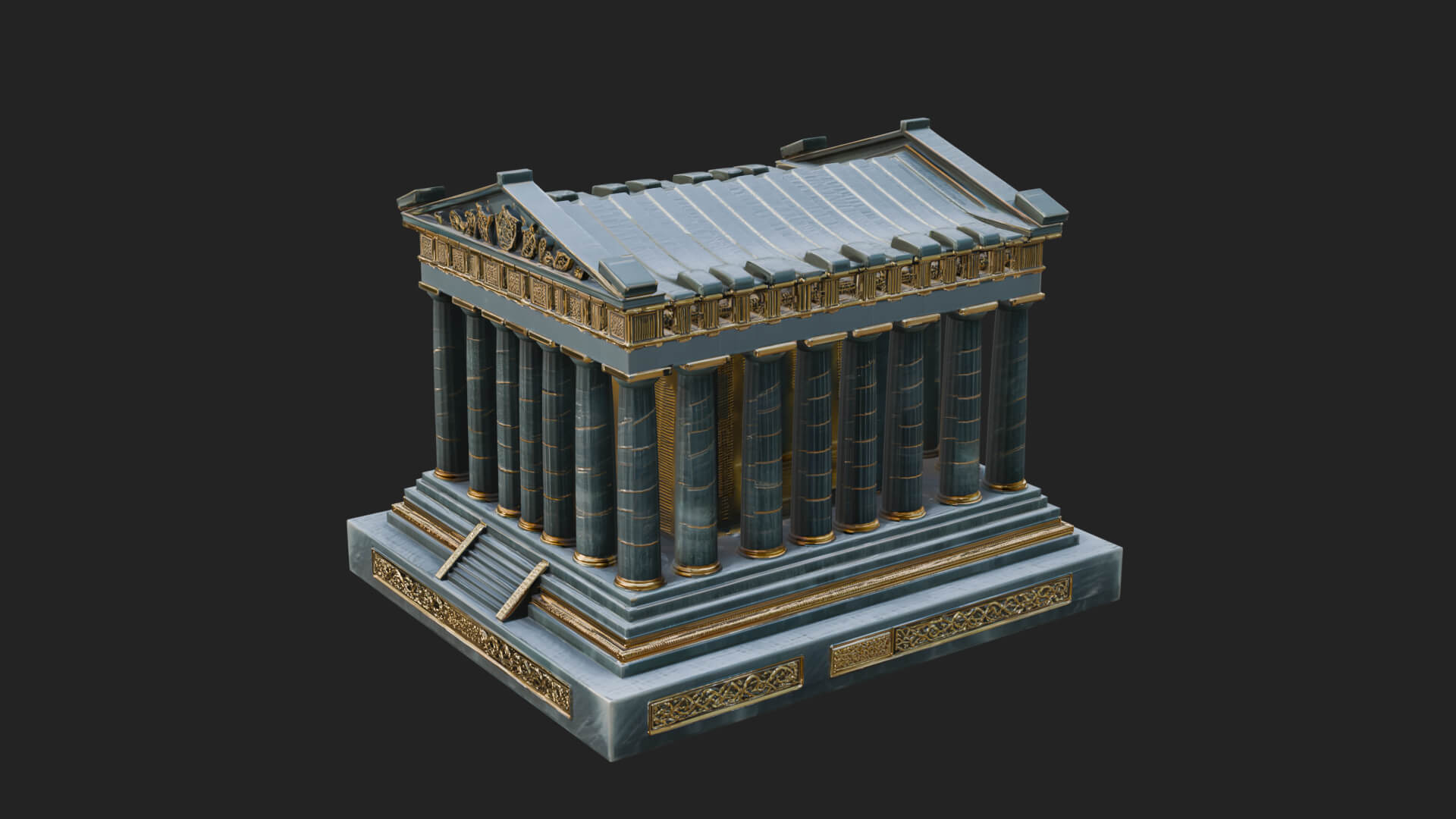 Greek Columned Temple Design 2 3D Print Model 3D Model