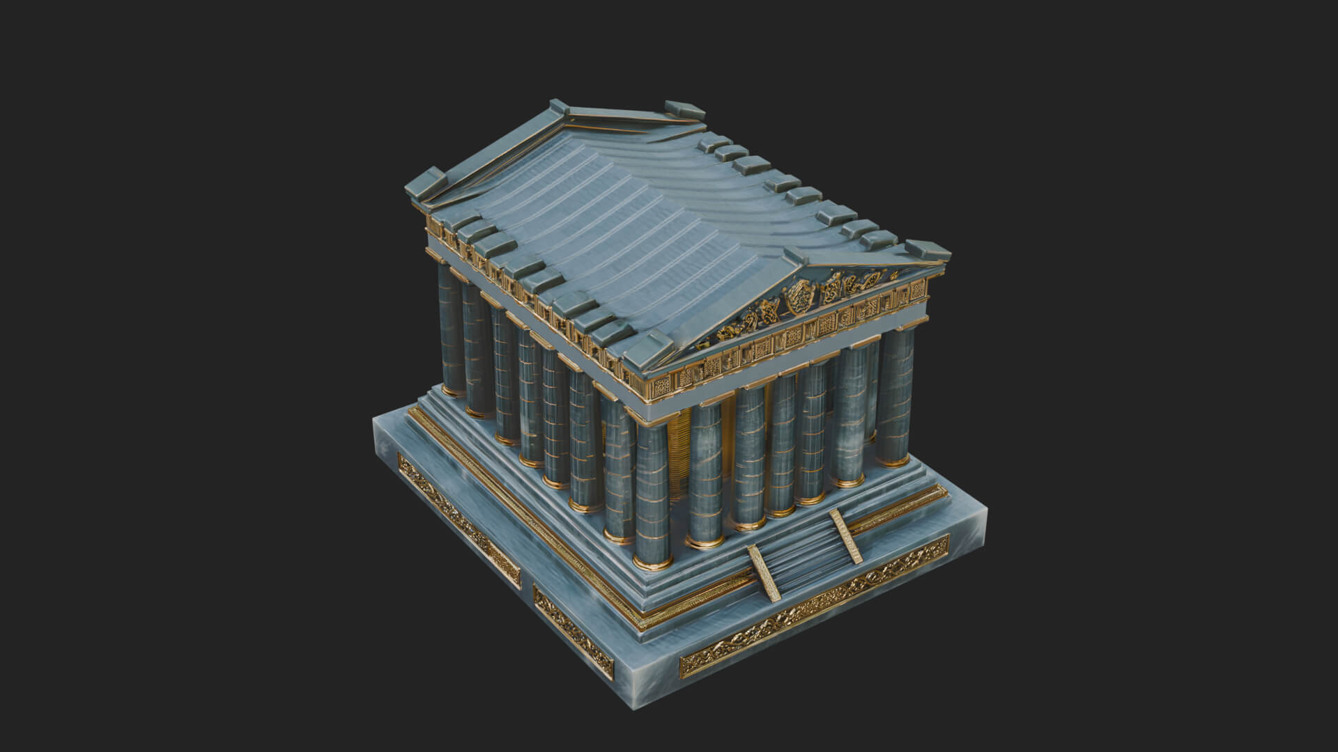 Greek Columned Temple Design 2 3D Print Model 3D Model