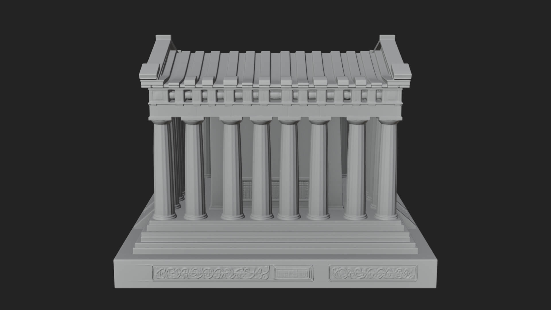 Greek Columned Temple Design 2 3D Print Model 3D Model
