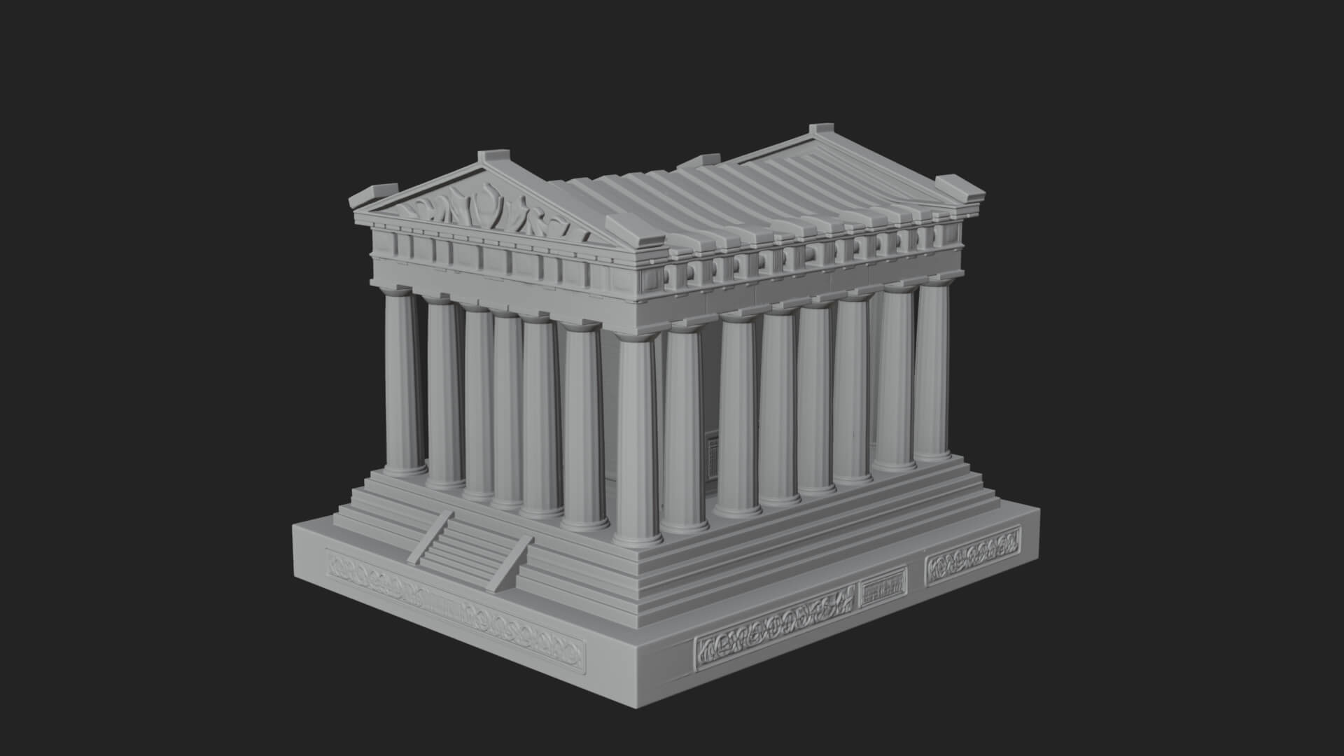 Greek Columned Temple Design 2 3D Print Model 3D Model