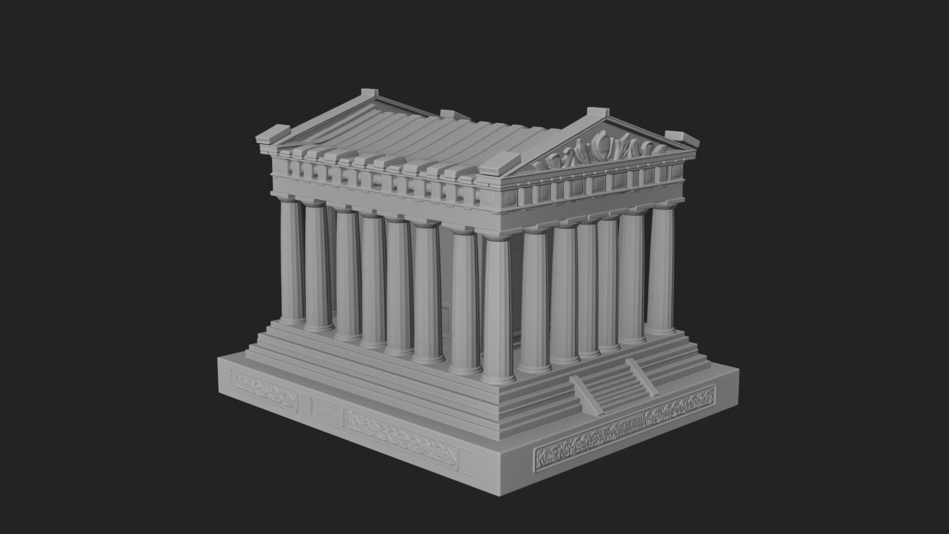 Greek Columned Temple Design 2 3D Print Model 3D Model