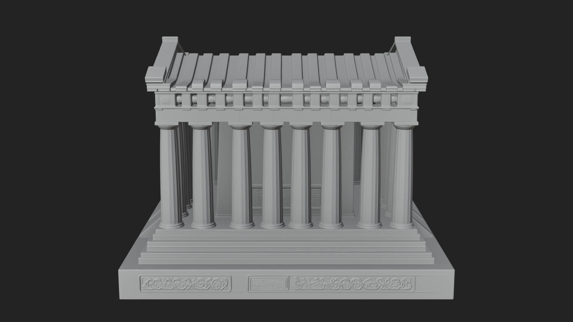 Greek Columned Temple Design 2 3D Print Model 3D Model