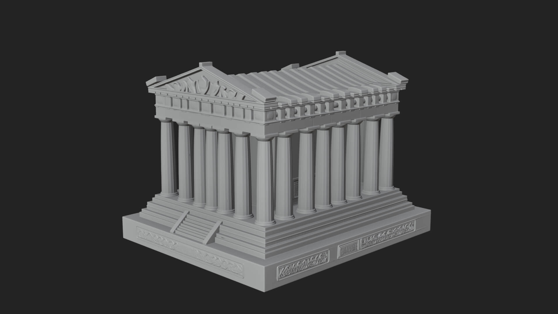 Greek Columned Temple Design 2 3D Print Model 3D Model