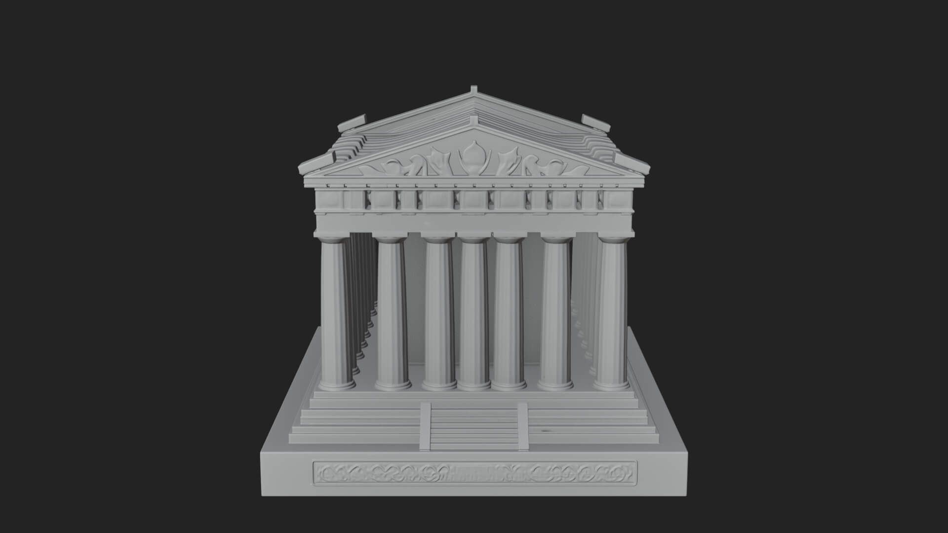 Greek Columned Temple Design 2 3D Print Model 3D Model
