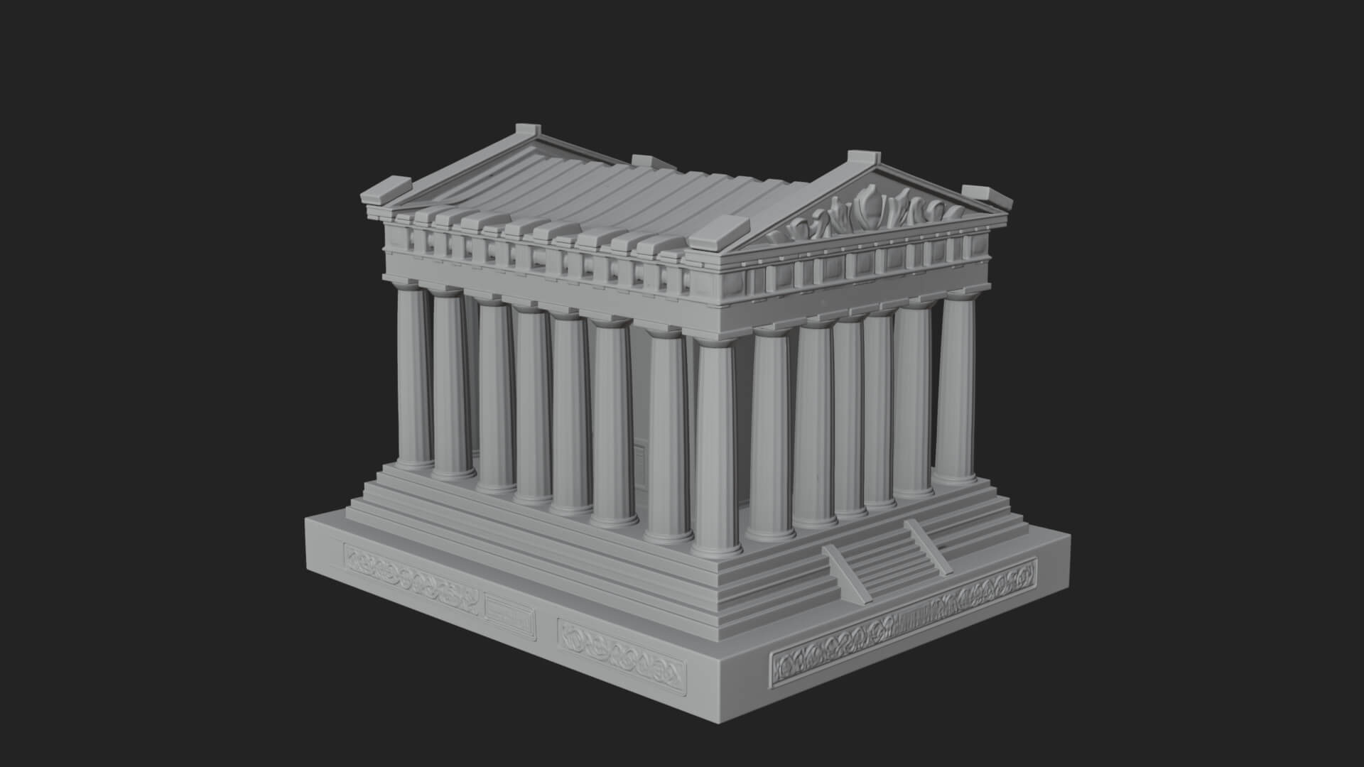 Greek Columned Temple Design 2 3D Print Model 3D Model