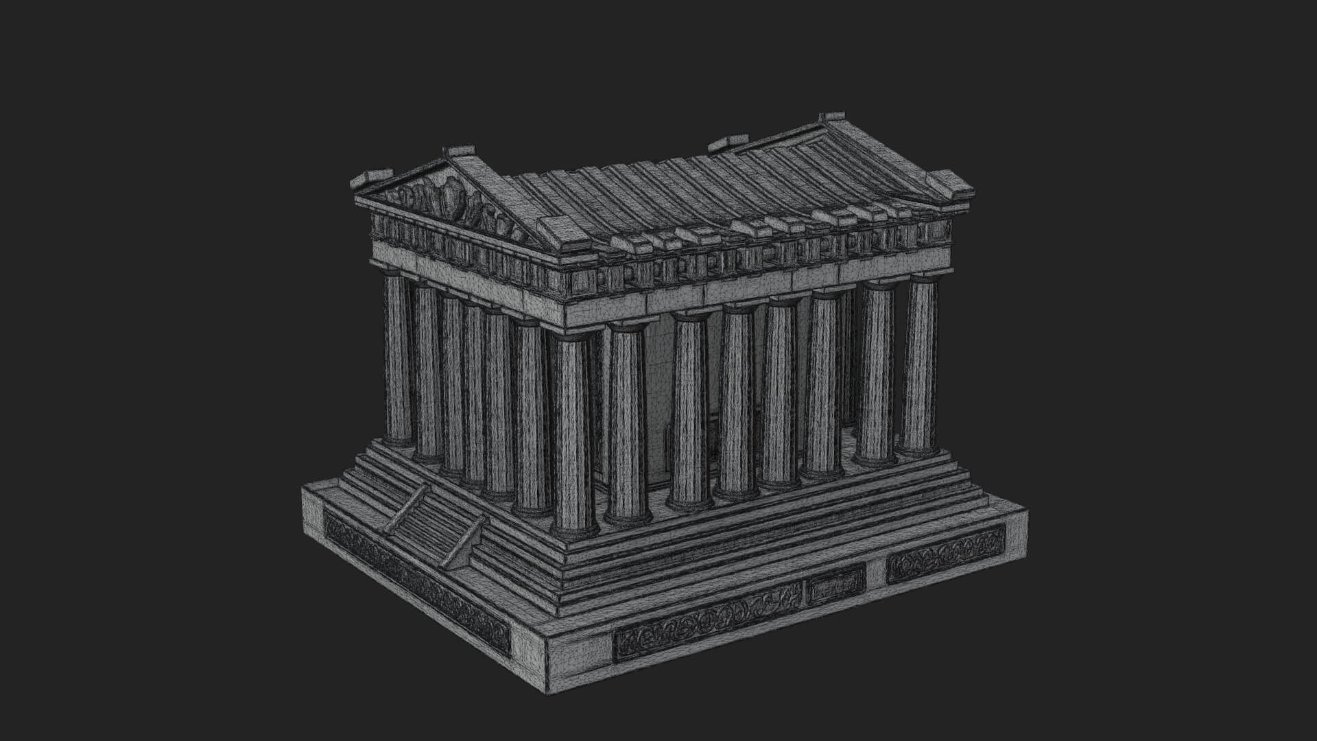 Greek Columned Temple Design 2 3D Print Model 3D Model
