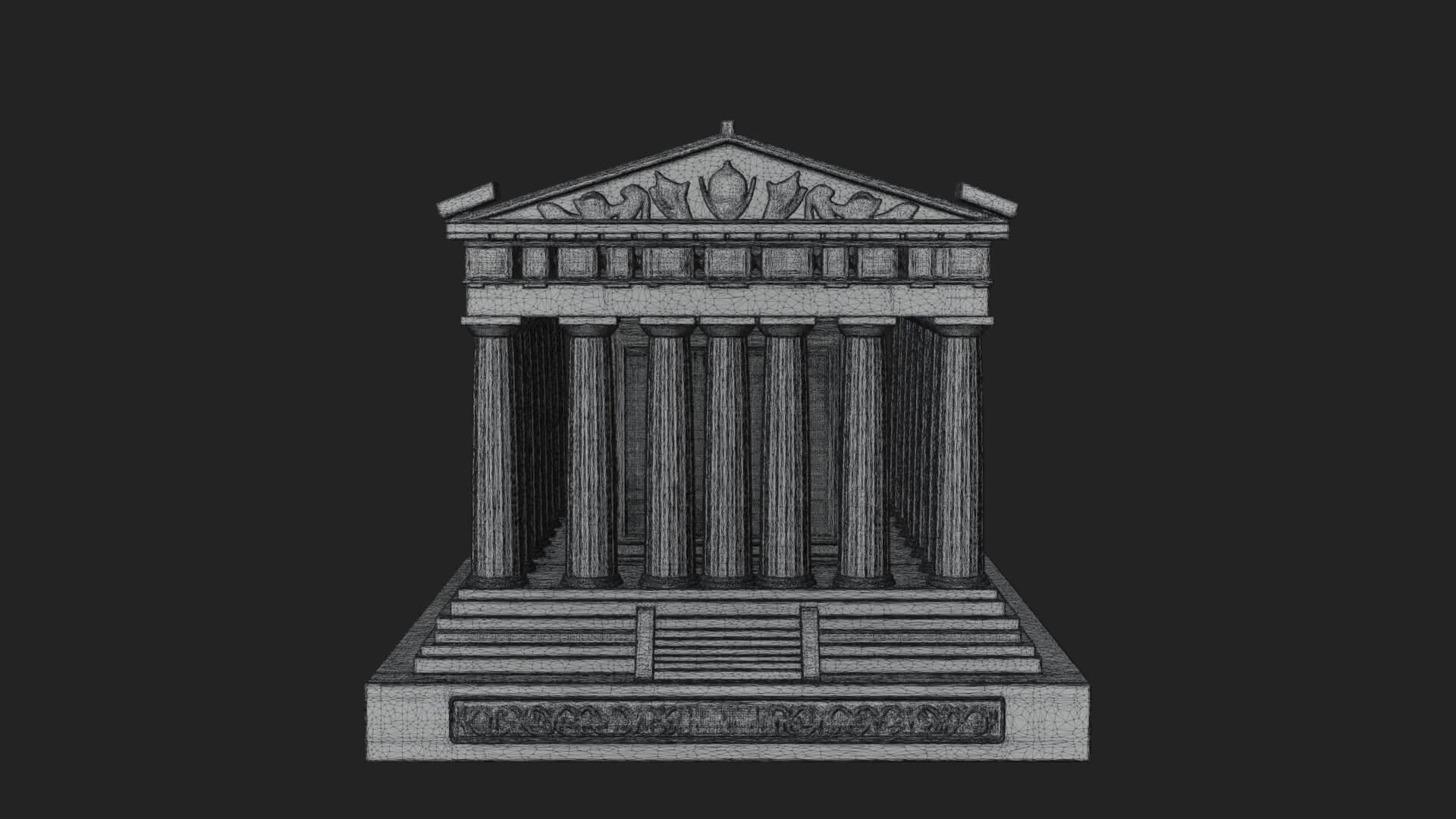 Greek Columned Temple Design 2 3D Print Model 3D Model