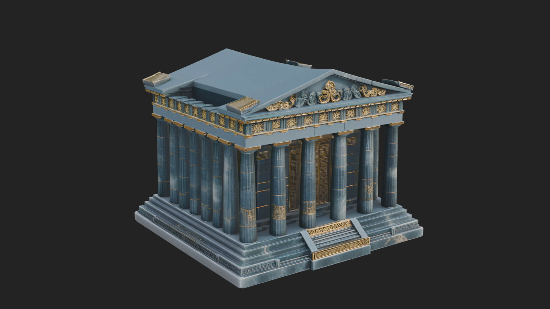 Greek Columned Temple Design 3 3D Print Model 3D Model