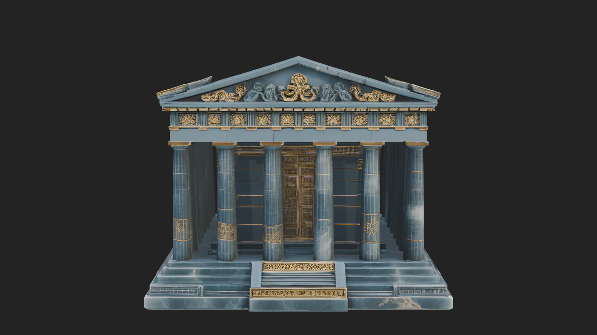 Greek Columned Temple Design 3 3D Print Model 3D Model