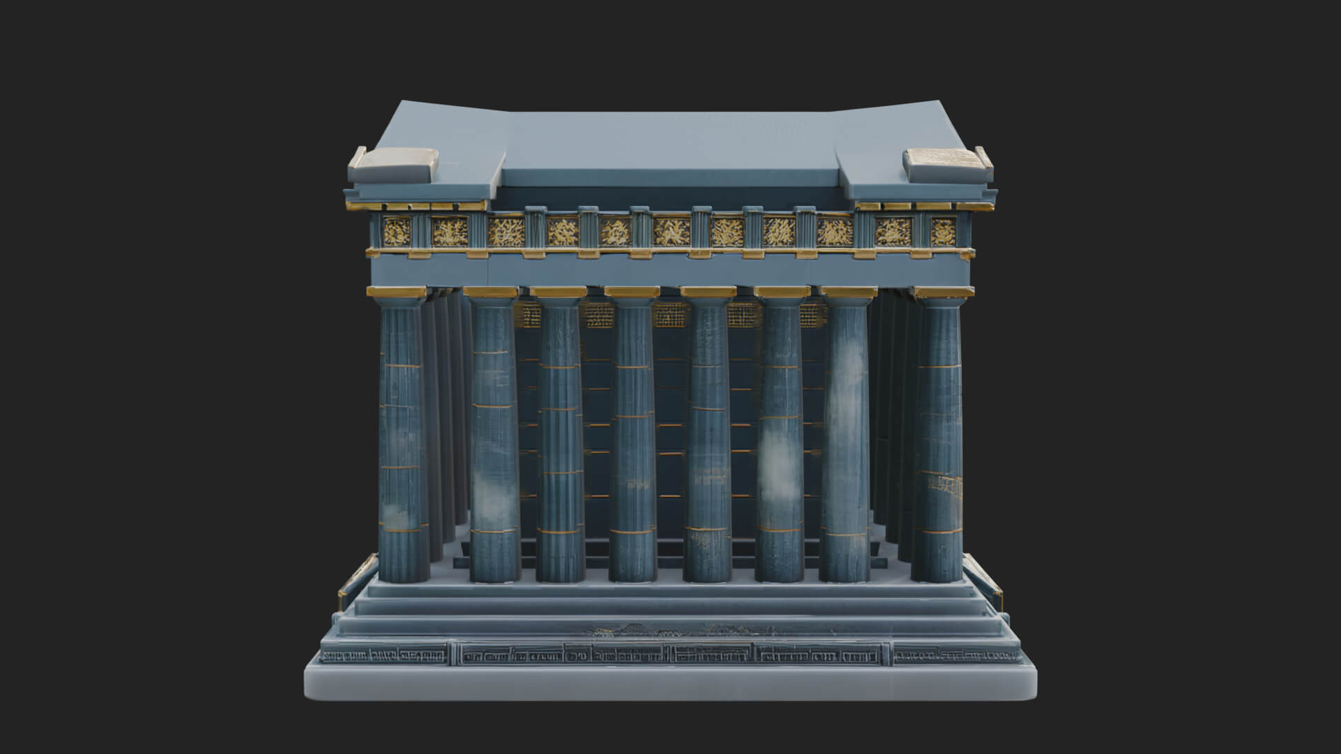 Greek Columned Temple Design 3 3D Print Model 3D Model