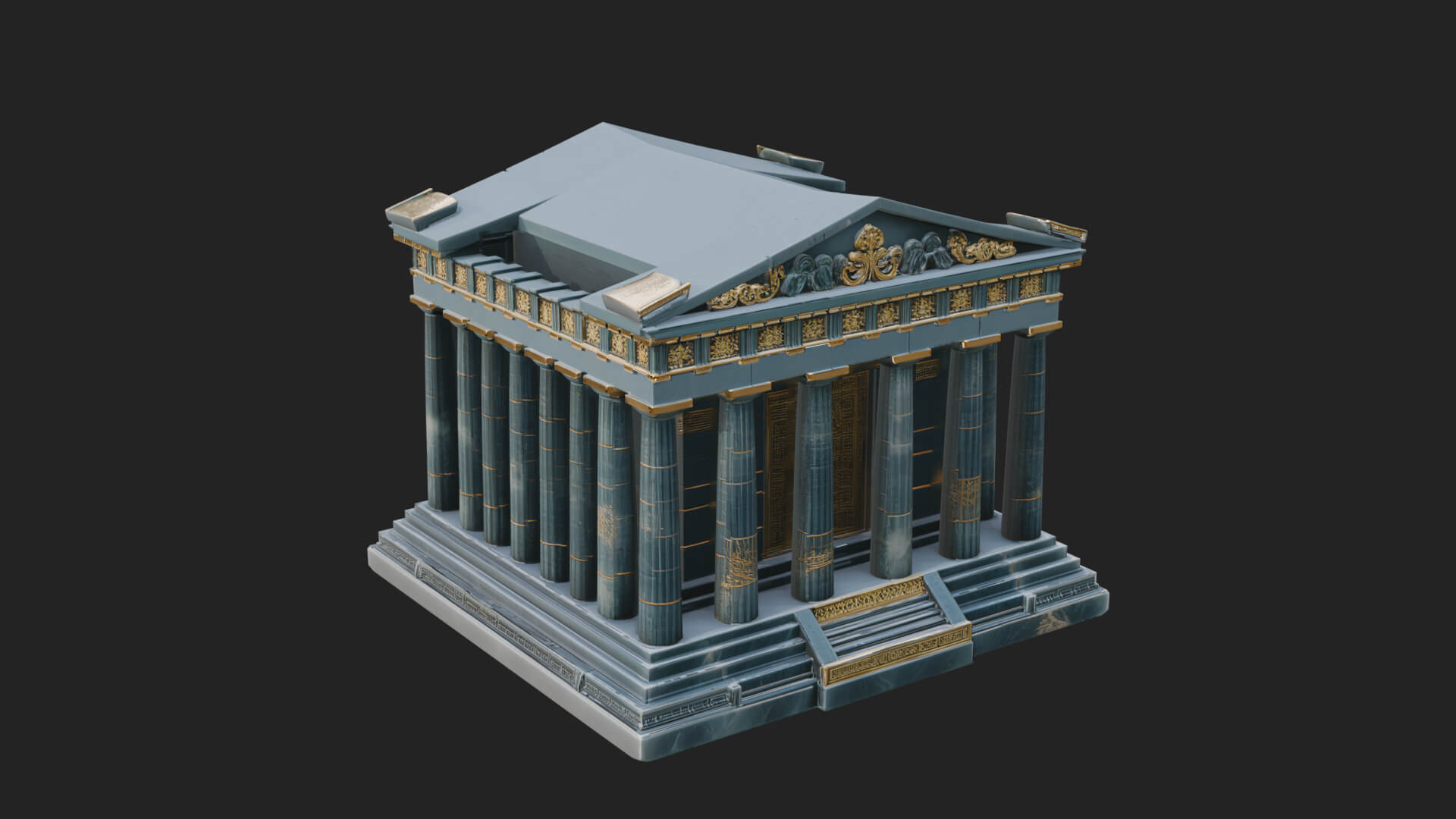 Greek Columned Temple Design 3 3D Print Model 3D Model