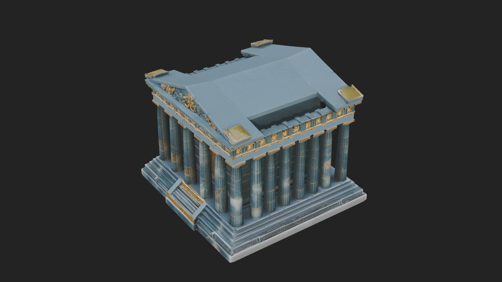 Greek Columned Temple Design 3 3D Print Model 3D Model