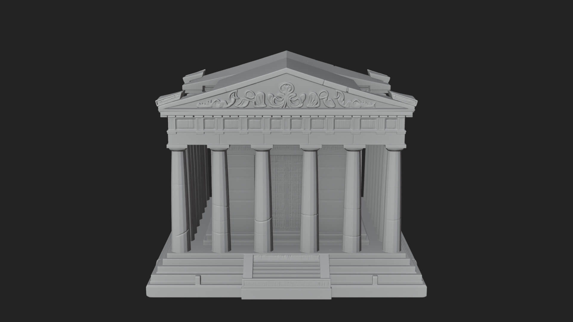 Greek Columned Temple Design 3 3D Print Model 3D Model