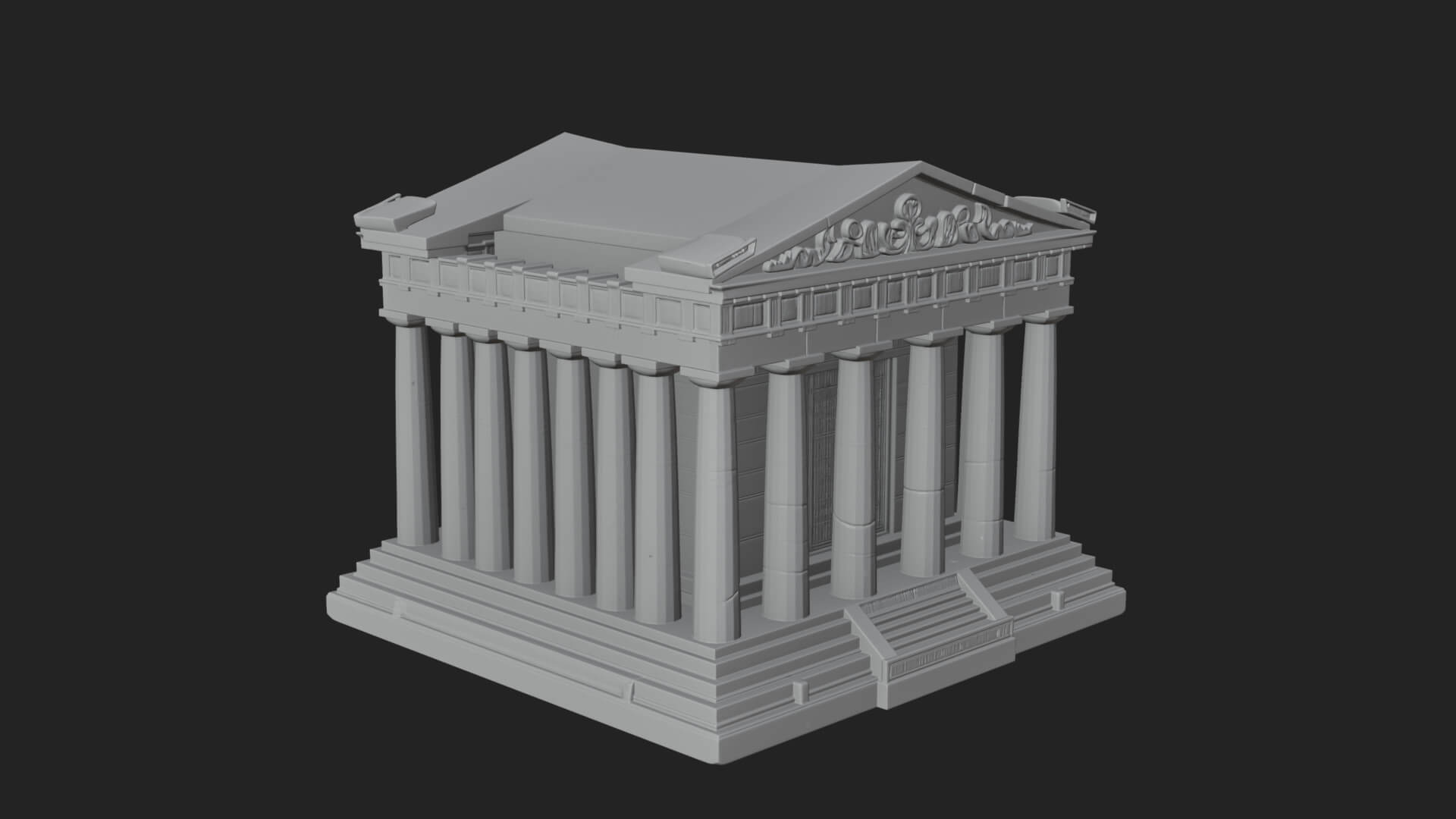 Greek Columned Temple Design 3 3D Print Model 3D Model