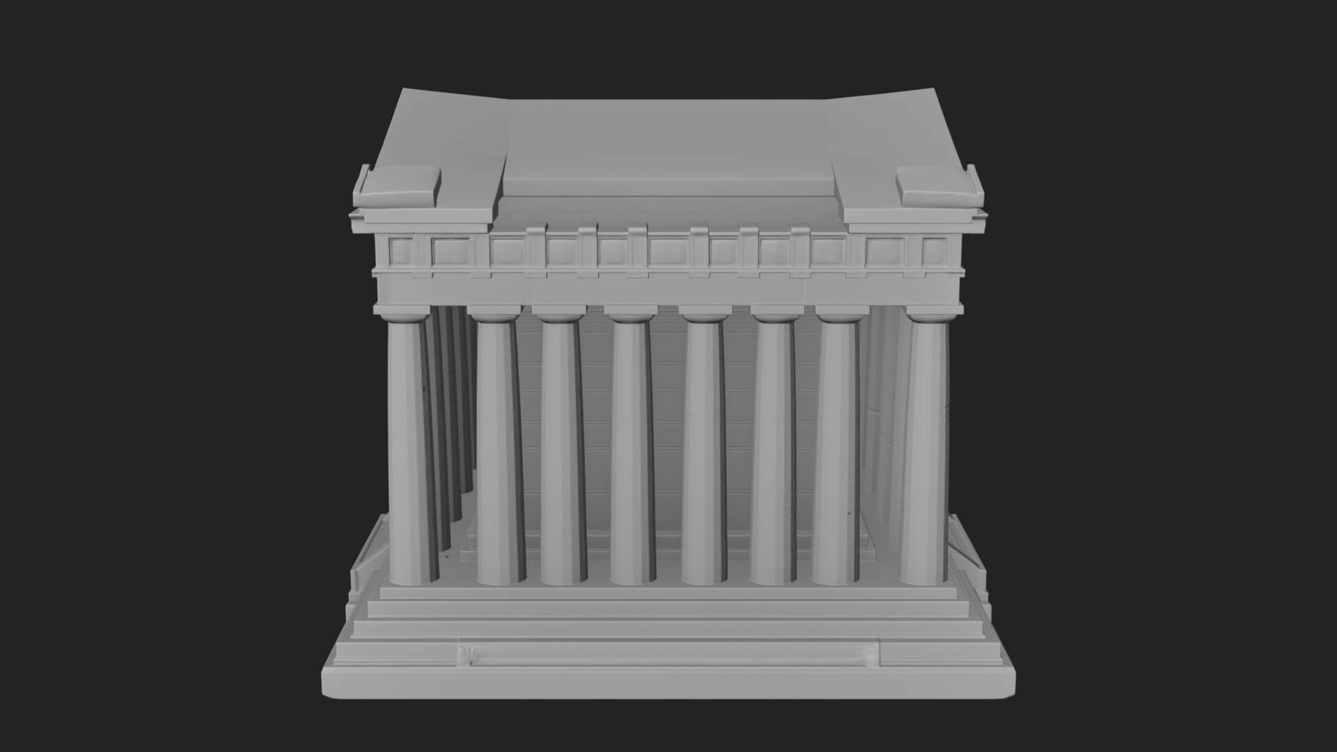 Greek Columned Temple Design 3 3D Print Model 3D Model