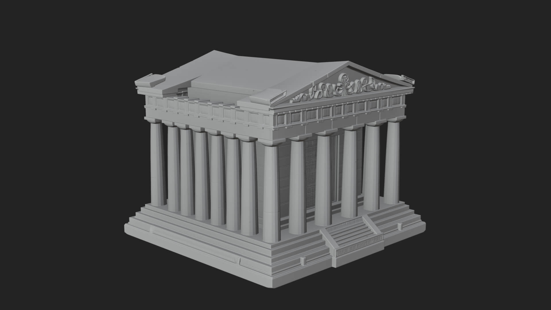 Greek Columned Temple Design 3 3D Print Model 3D Model
