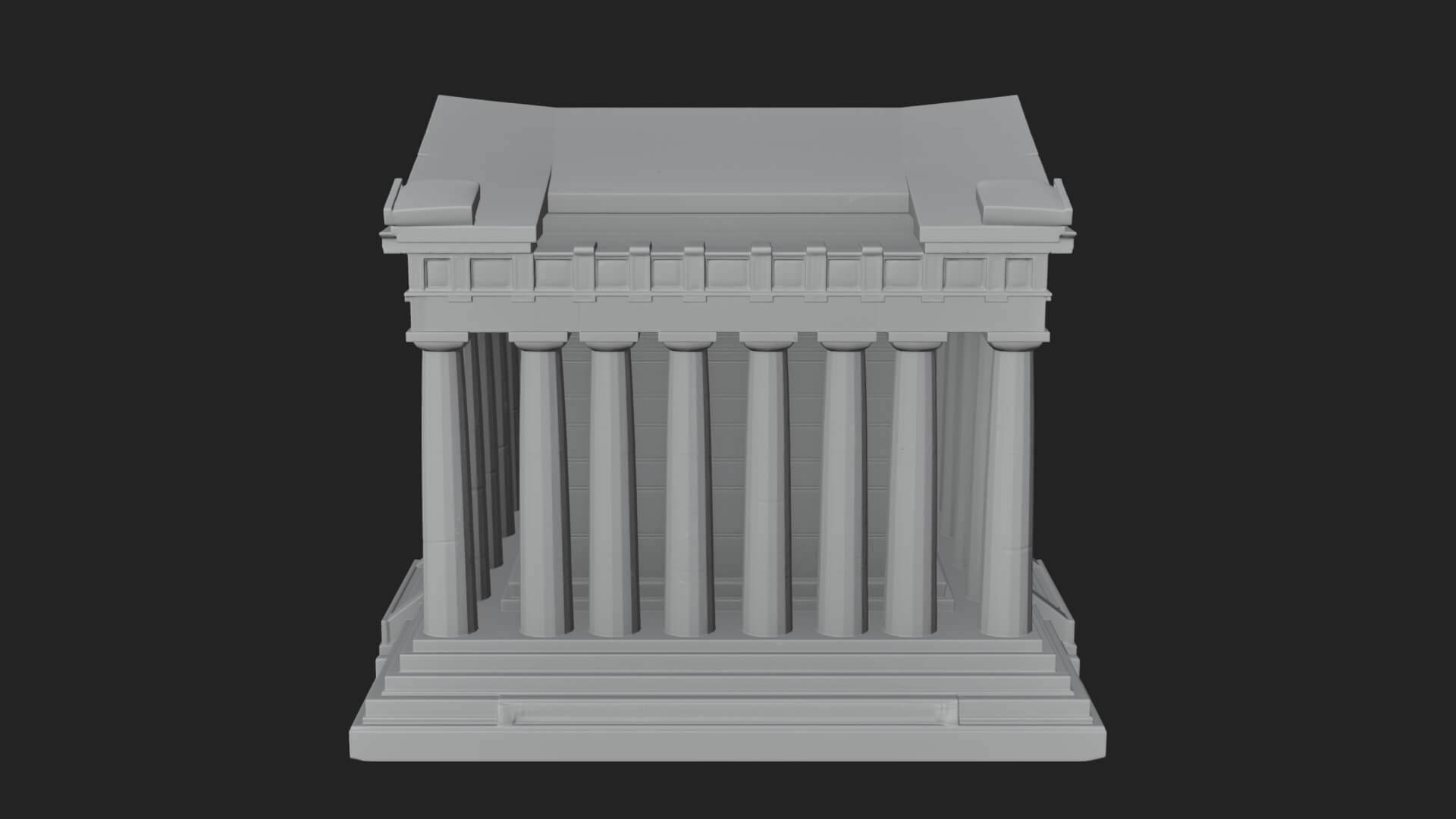 Greek Columned Temple Design 3 3D Print Model 3D Model