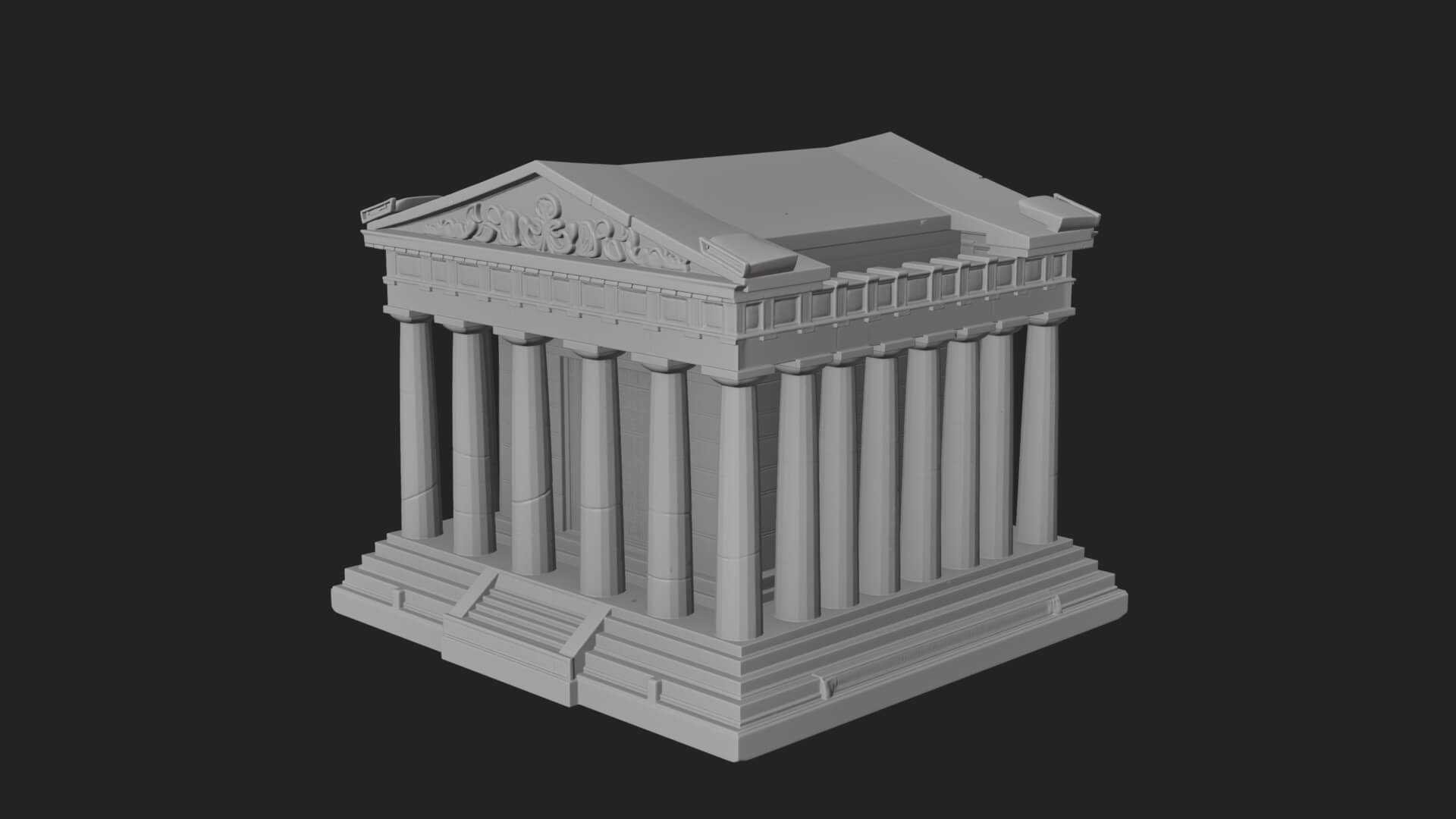 Greek Columned Temple Design 3 3D Print Model 3D Model