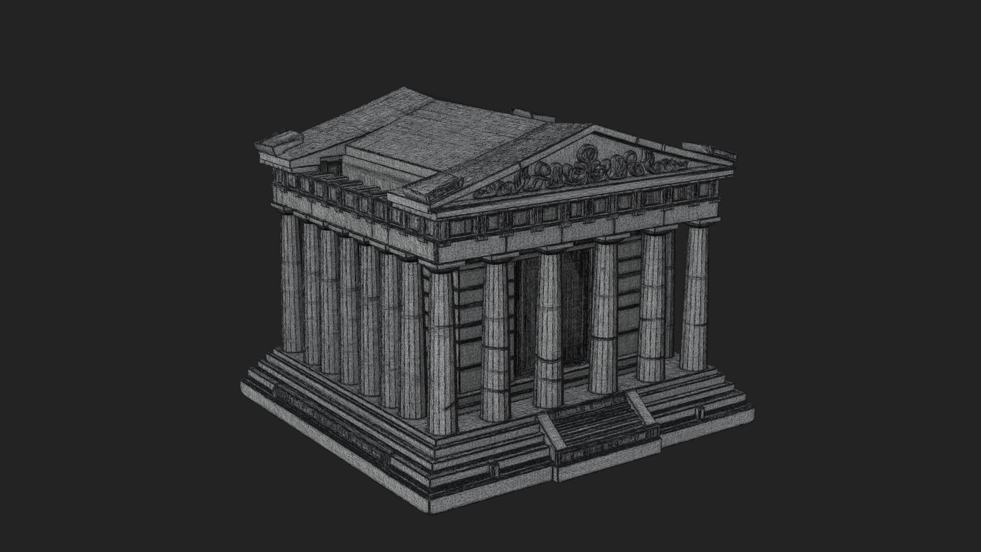 Greek Columned Temple Design 3 3D Print Model 3D Model
