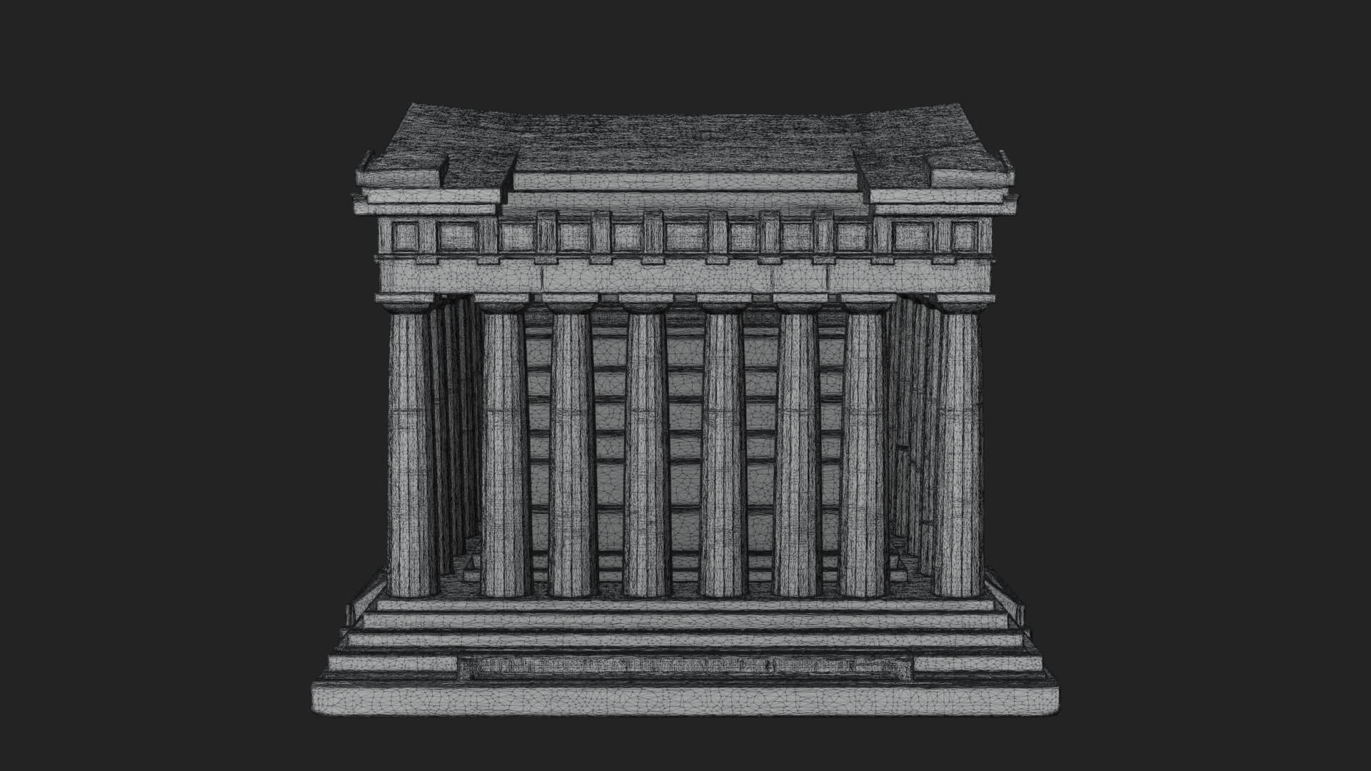 Greek Columned Temple Design 3 3D Print Model 3D Model