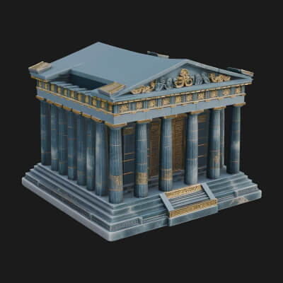Greek Columned Temple Design 3 3D Print Model