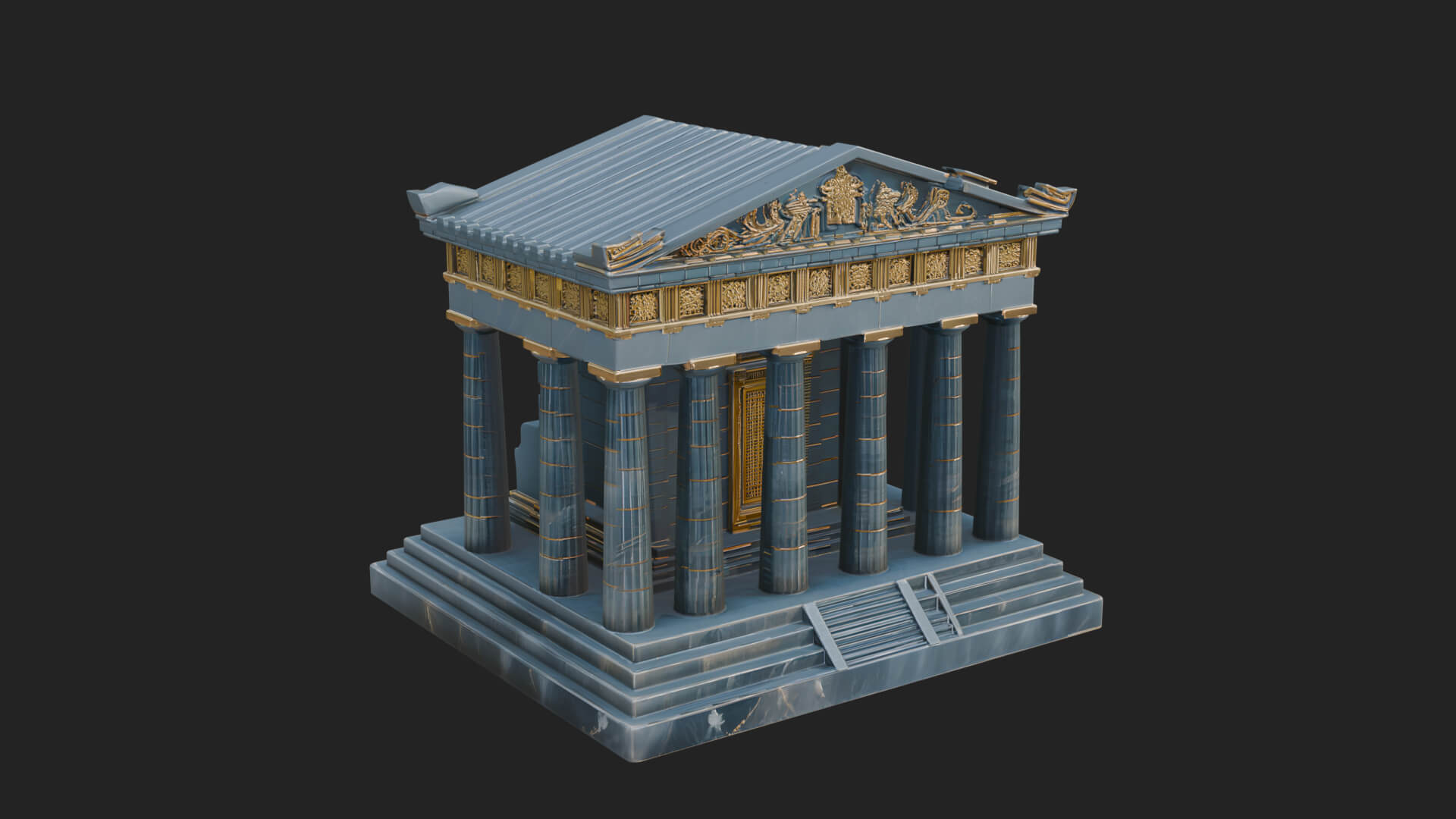 Greek Columned Temple Design 4 3D Print Model 3D Model