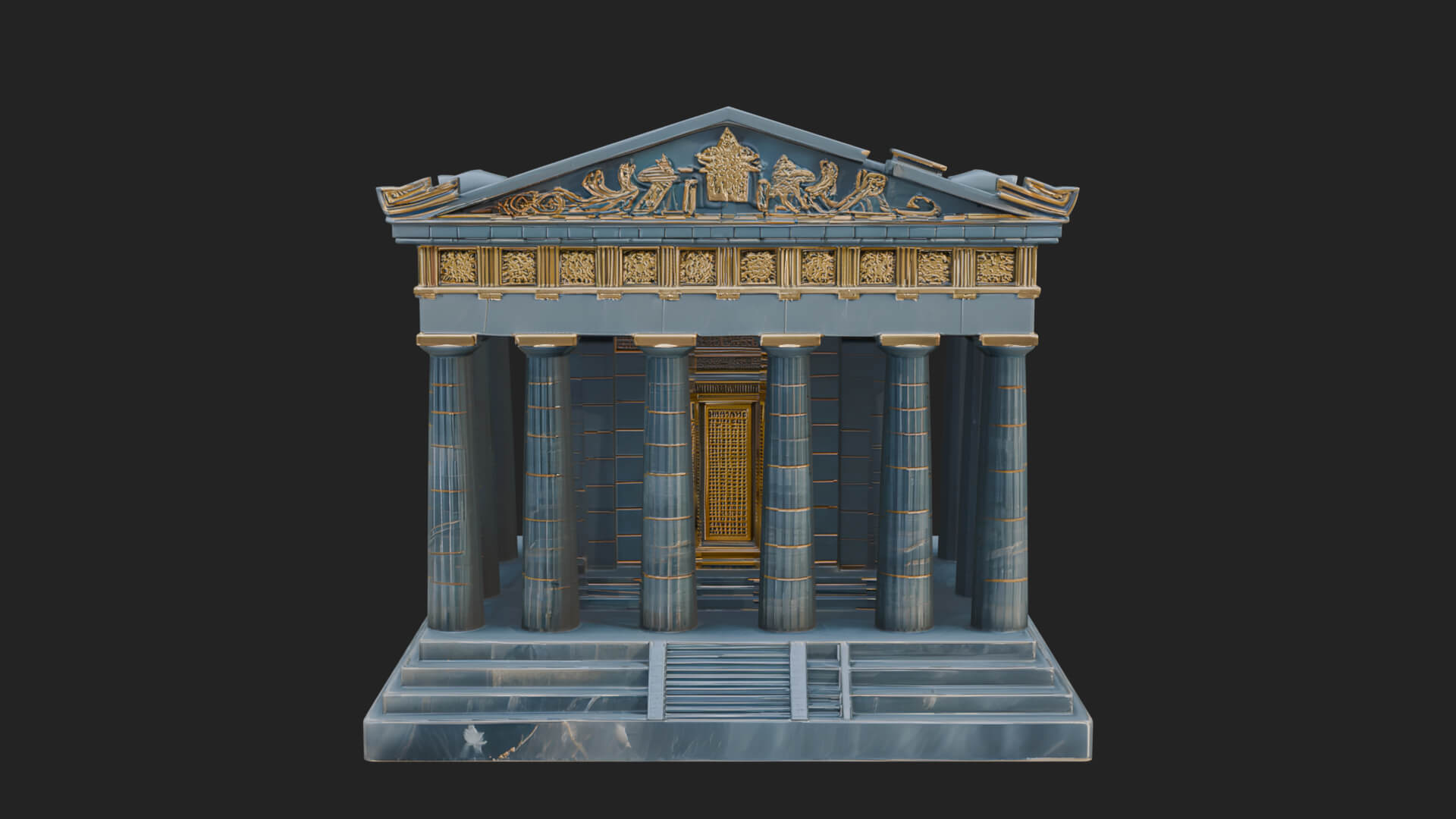 Greek Columned Temple Design 4 3D Print Model 3D Model