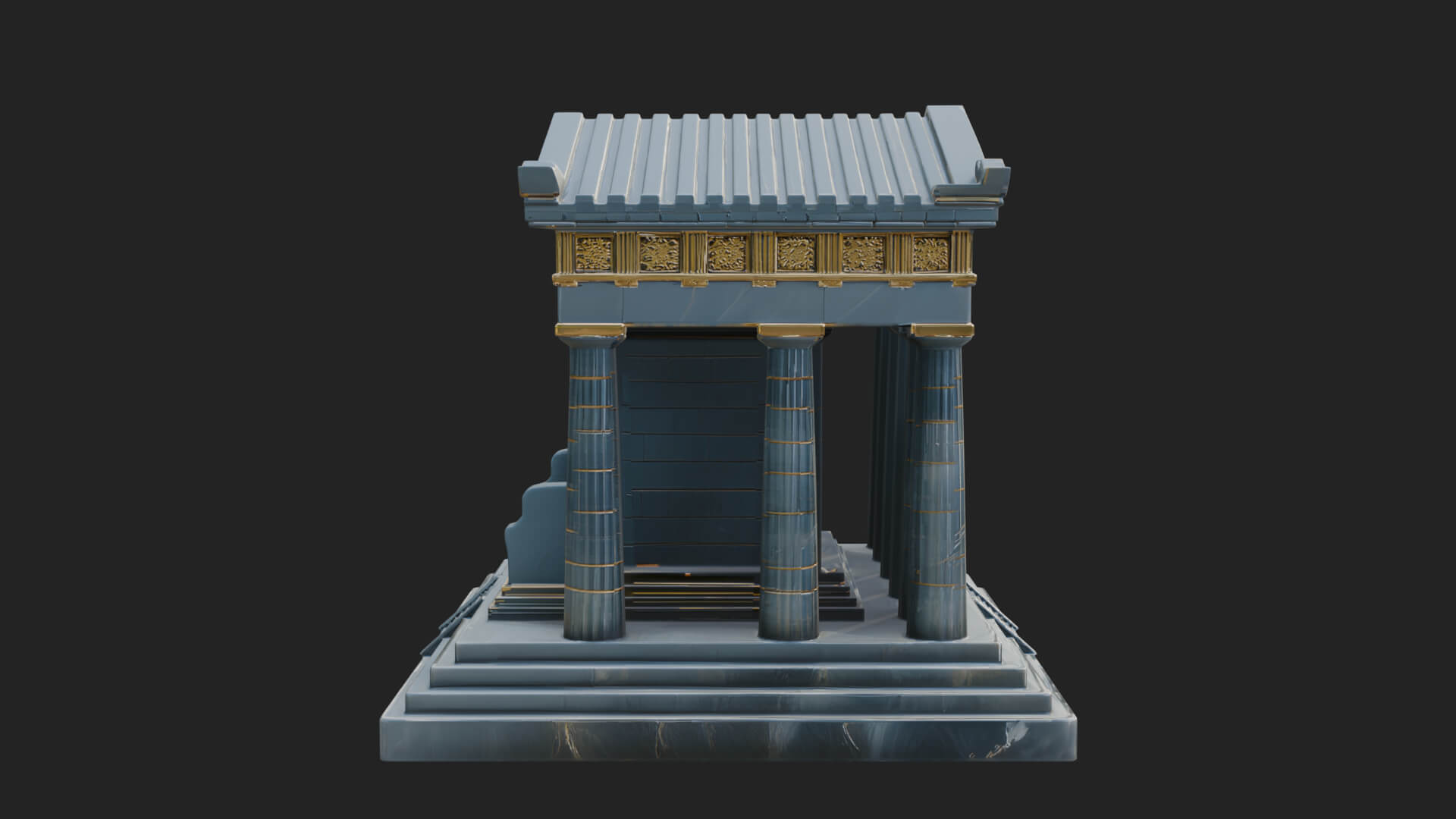 Greek Columned Temple Design 4 3D Print Model 3D Model