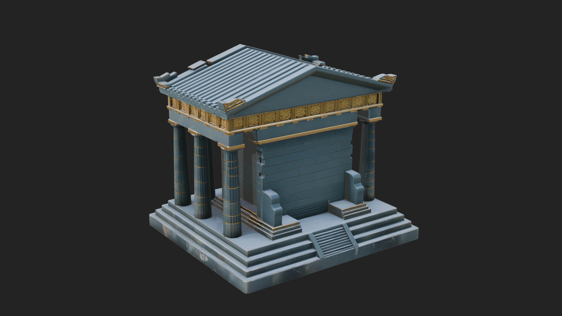 Greek Columned Temple Design 4 3D Print Model 3D Model