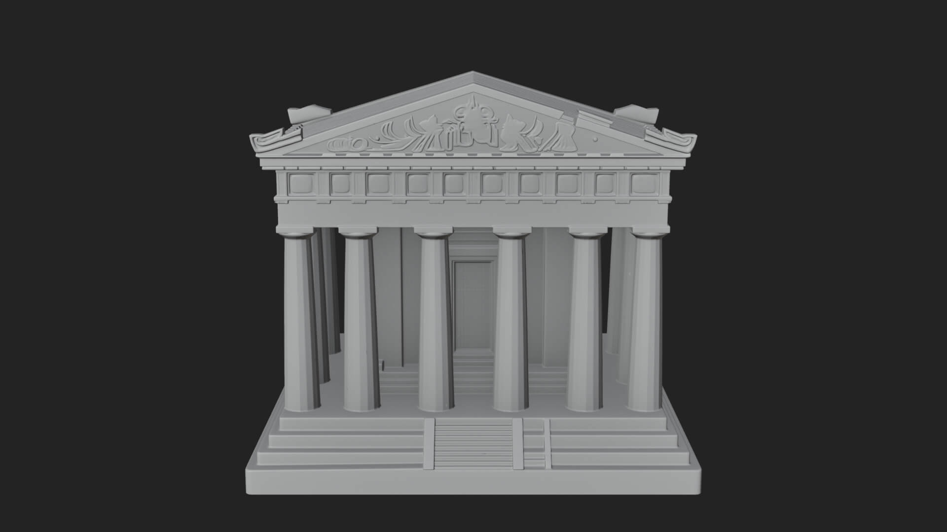 Greek Columned Temple Design 4 3D Print Model 3D Model