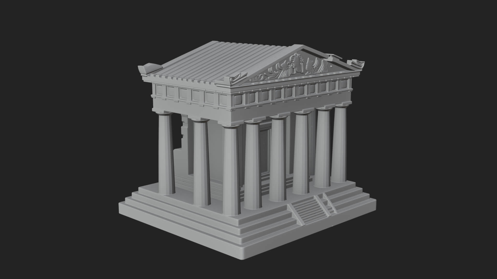 Greek Columned Temple Design 4 3D Print Model 3D Model