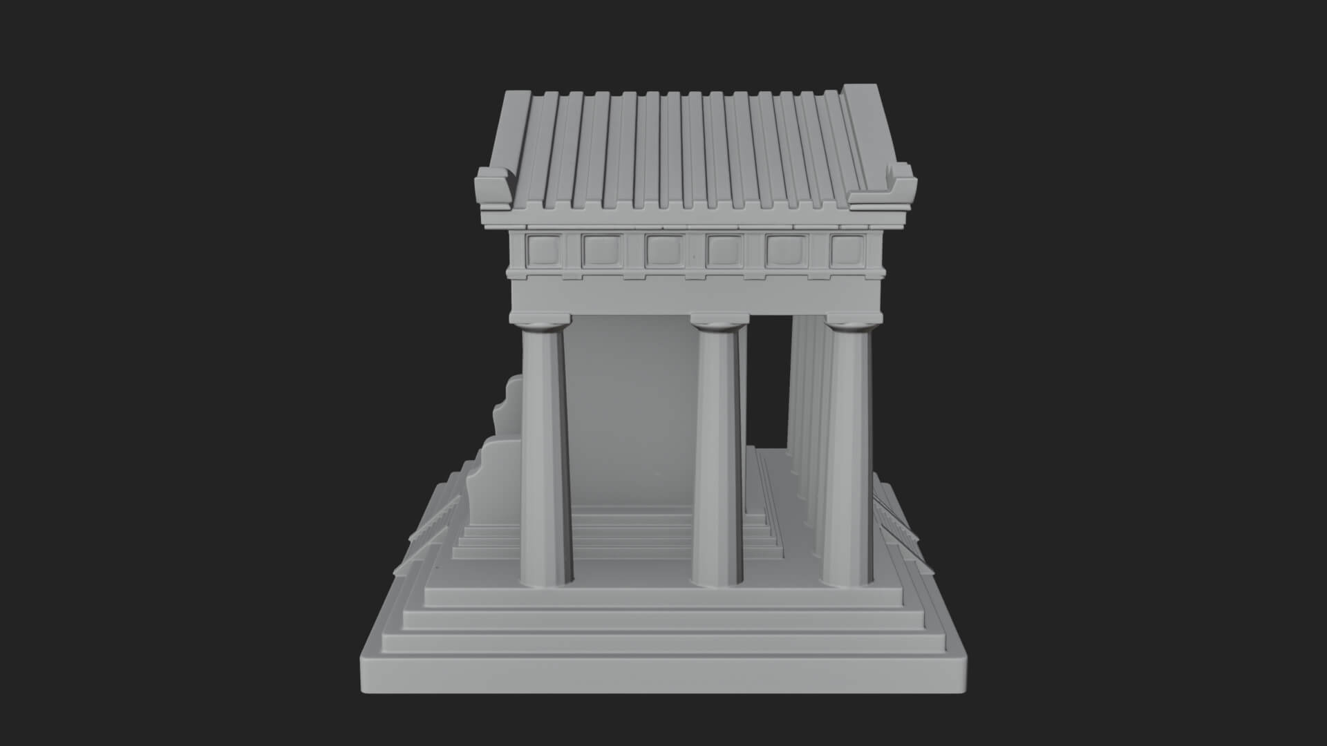 Greek Columned Temple Design 4 3D Print Model 3D Model
