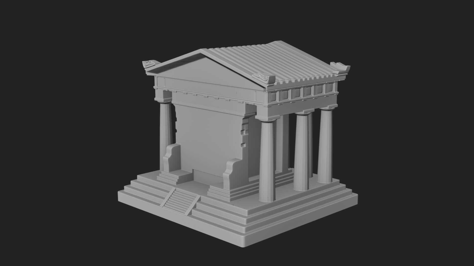 Greek Columned Temple Design 4 3D Print Model 3D Model