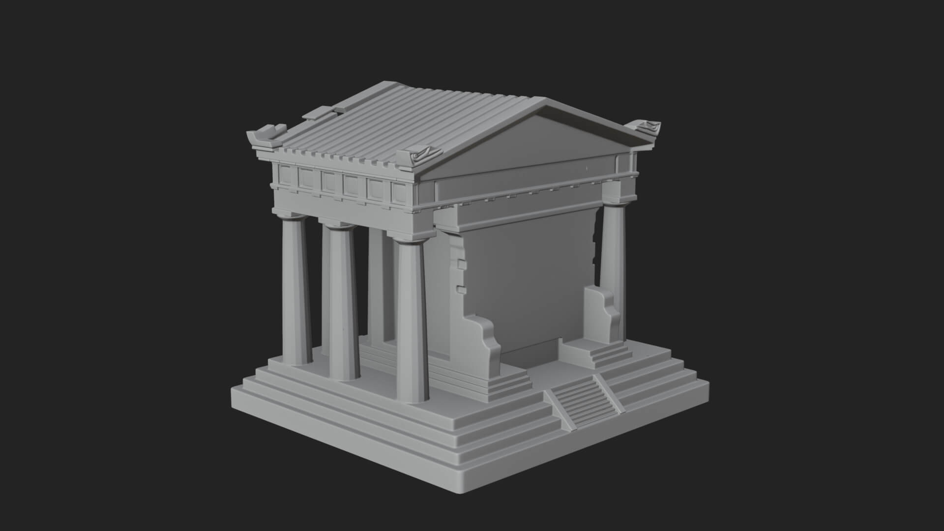 Greek Columned Temple Design 4 3D Print Model 3D Model