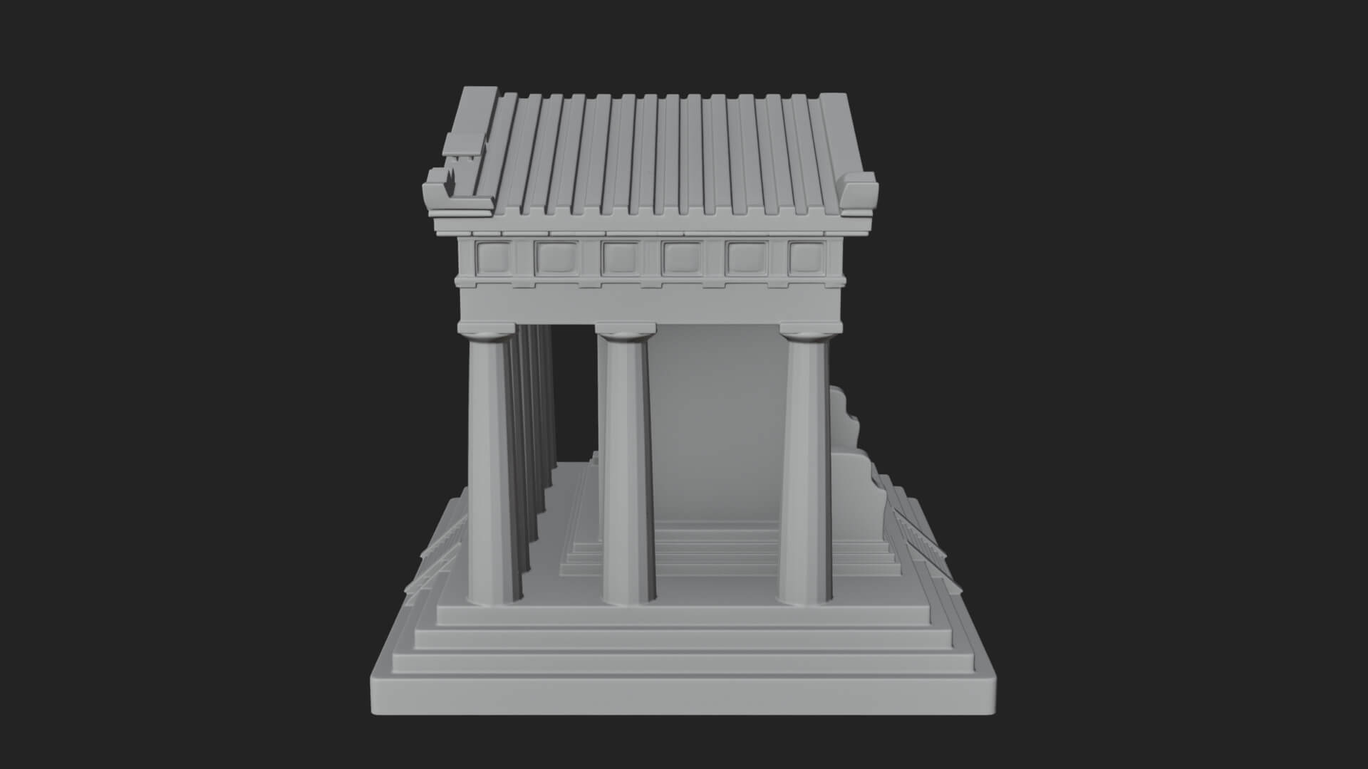 Greek Columned Temple Design 4 3D Print Model 3D Model