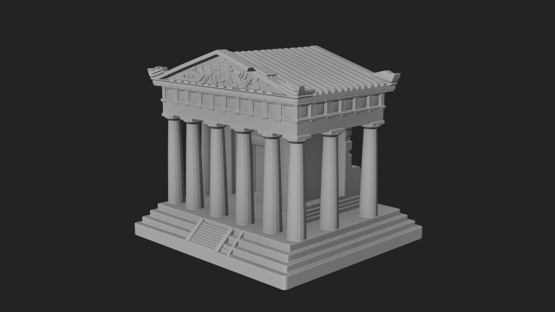 Greek Columned Temple Design 4 3D Print Model 3D Model