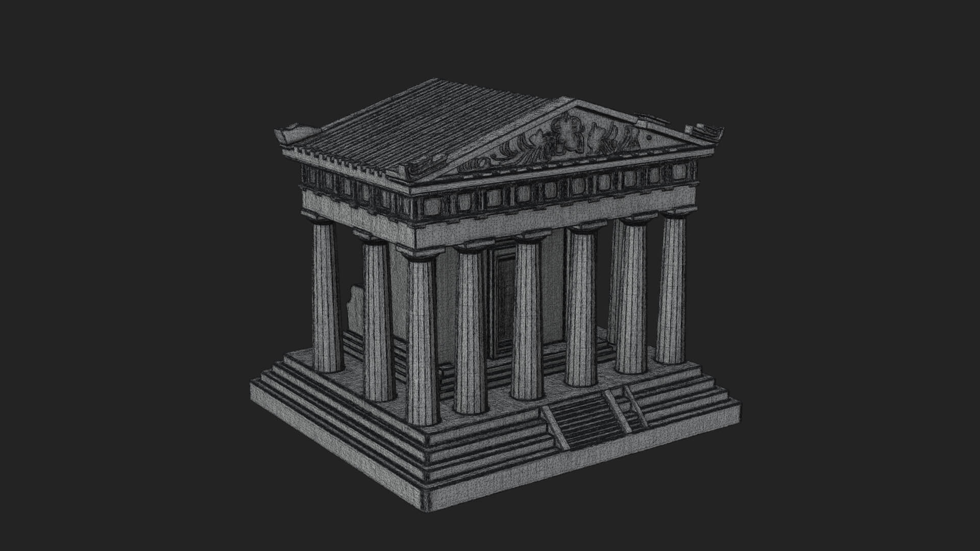 Greek Columned Temple Design 4 3D Print Model 3D Model