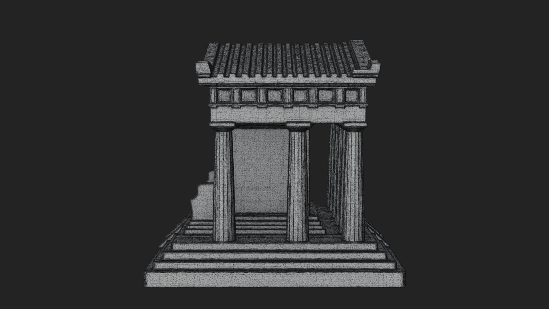 Greek Columned Temple Design 4 3D Print Model 3D Model