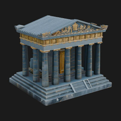 Greek Columned Temple Design 4 3D Print Model
