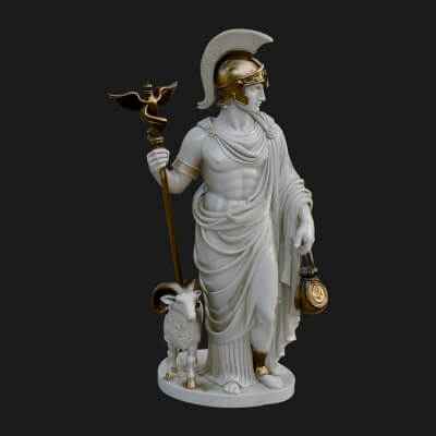 Greek God with Ram Statue Design 3 3D Print Model