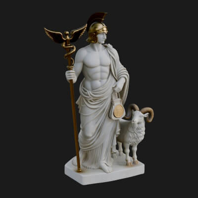 Greek God with Ram Statue Design 4 3D Print Model