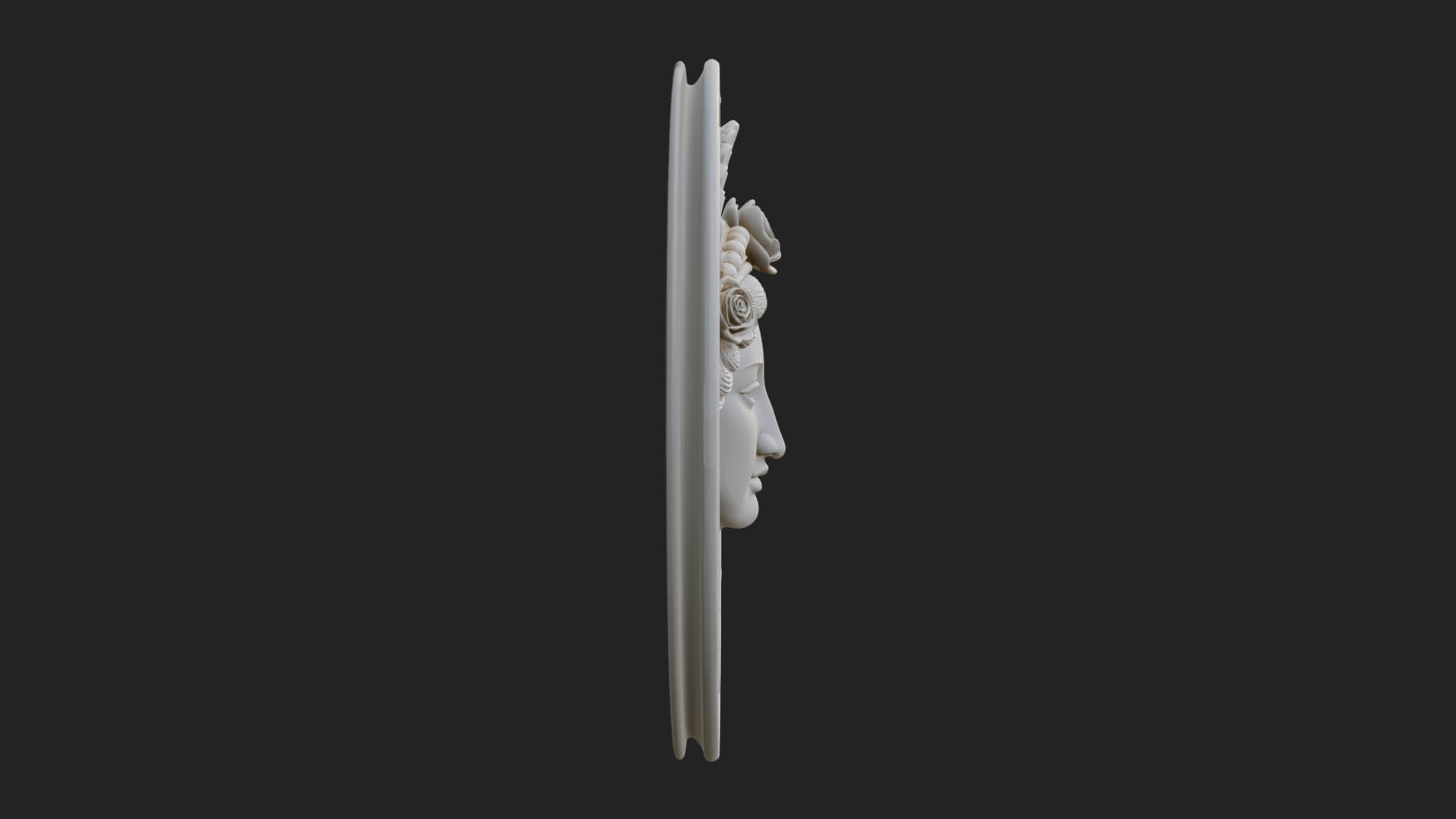Greek Goddess Oval Relief Plaque Design 1 3D Print Model 3D Model