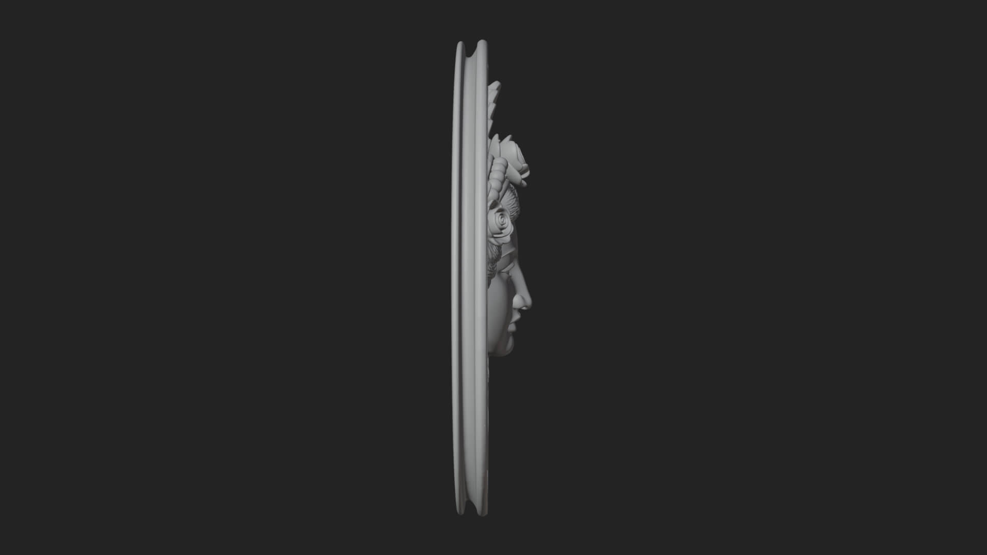 Greek Goddess Oval Relief Plaque Design 1 3D Print Model 3D Model