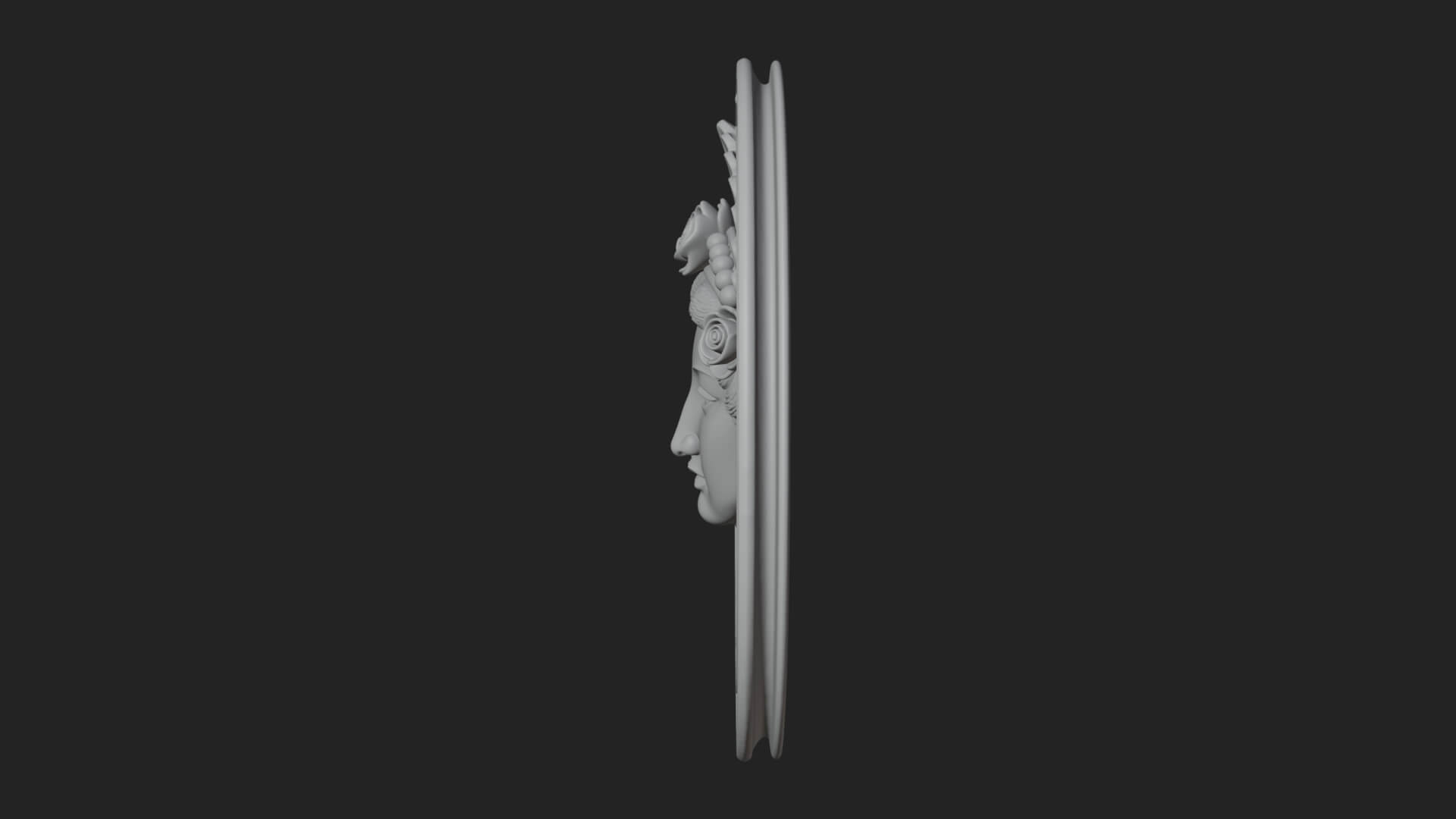 Greek Goddess Oval Relief Plaque Design 1 3D Print Model 3D Model