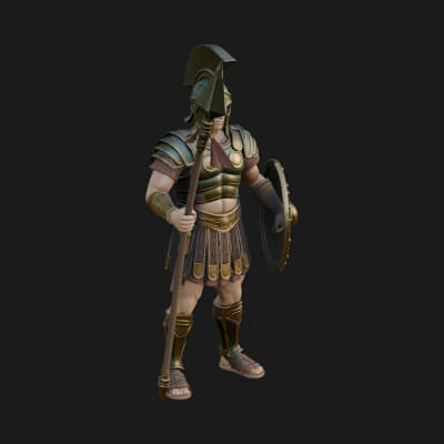 Greek Hoplite Warrior Statue Design 10 3D Print Model