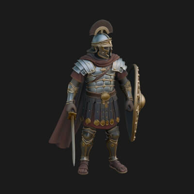 Greek Hoplite Warrior Statue Design 11 3D Print Model