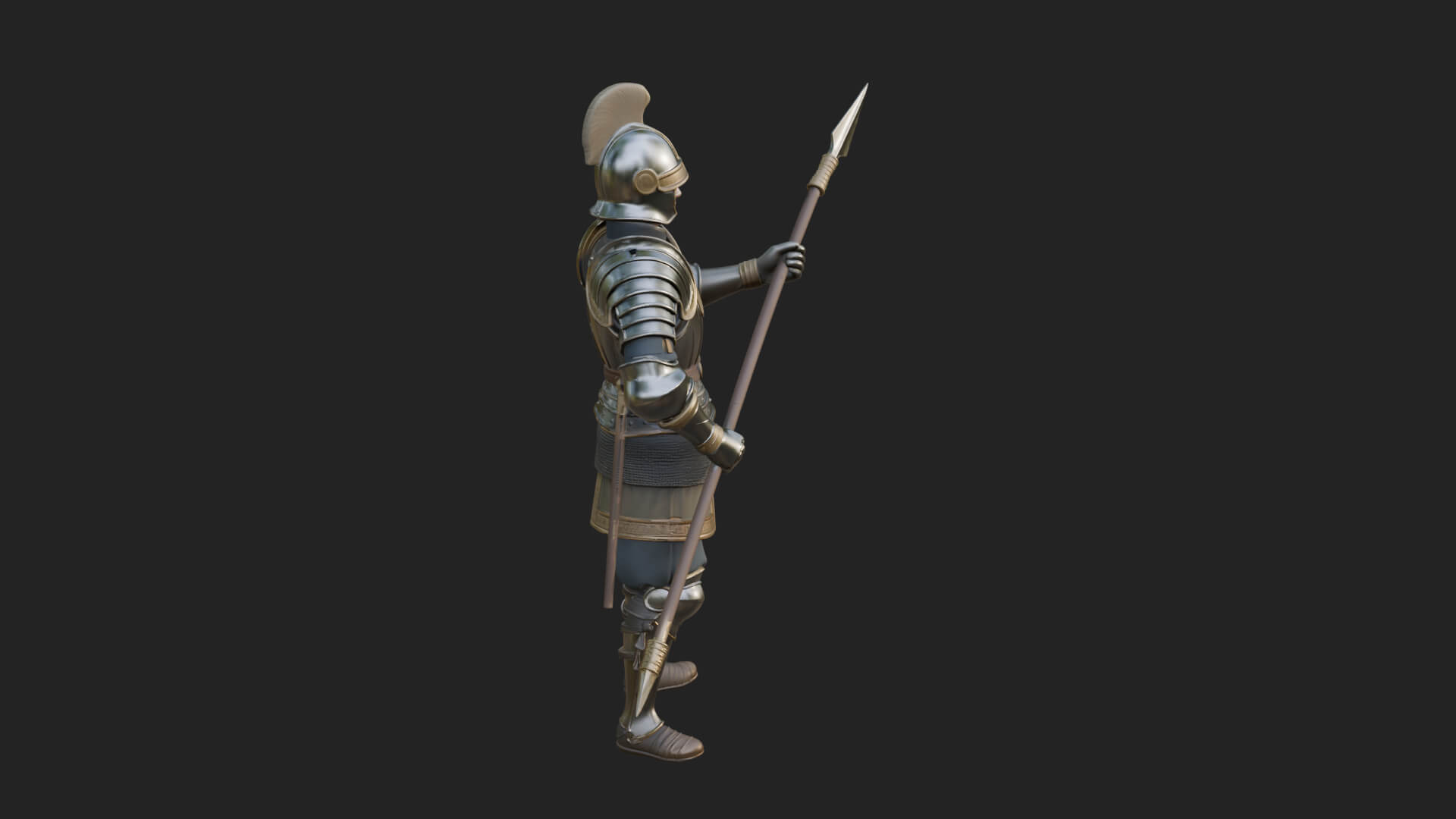 Greek Hoplite Warrior Statue Design 17 3D Print Model 3D Model