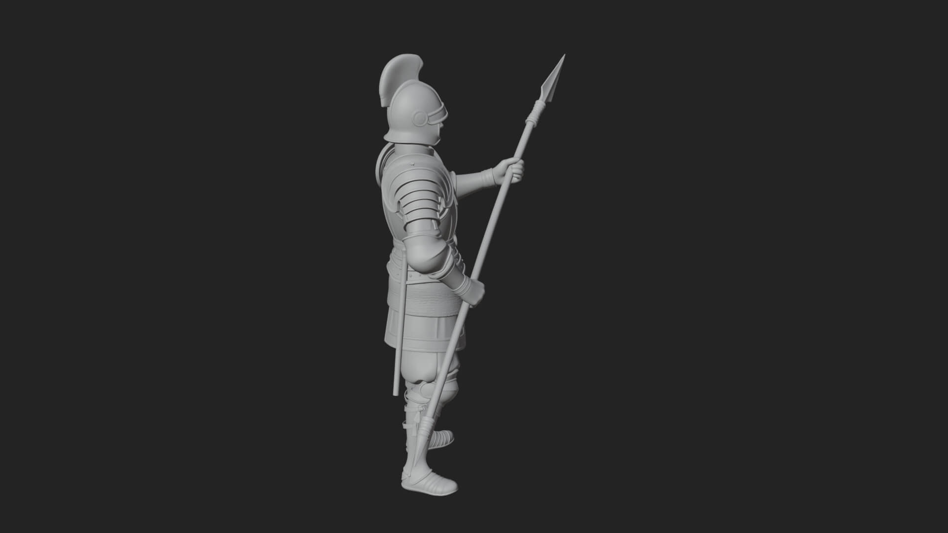 Greek Hoplite Warrior Statue Design 17 3D Print Model 3D Model