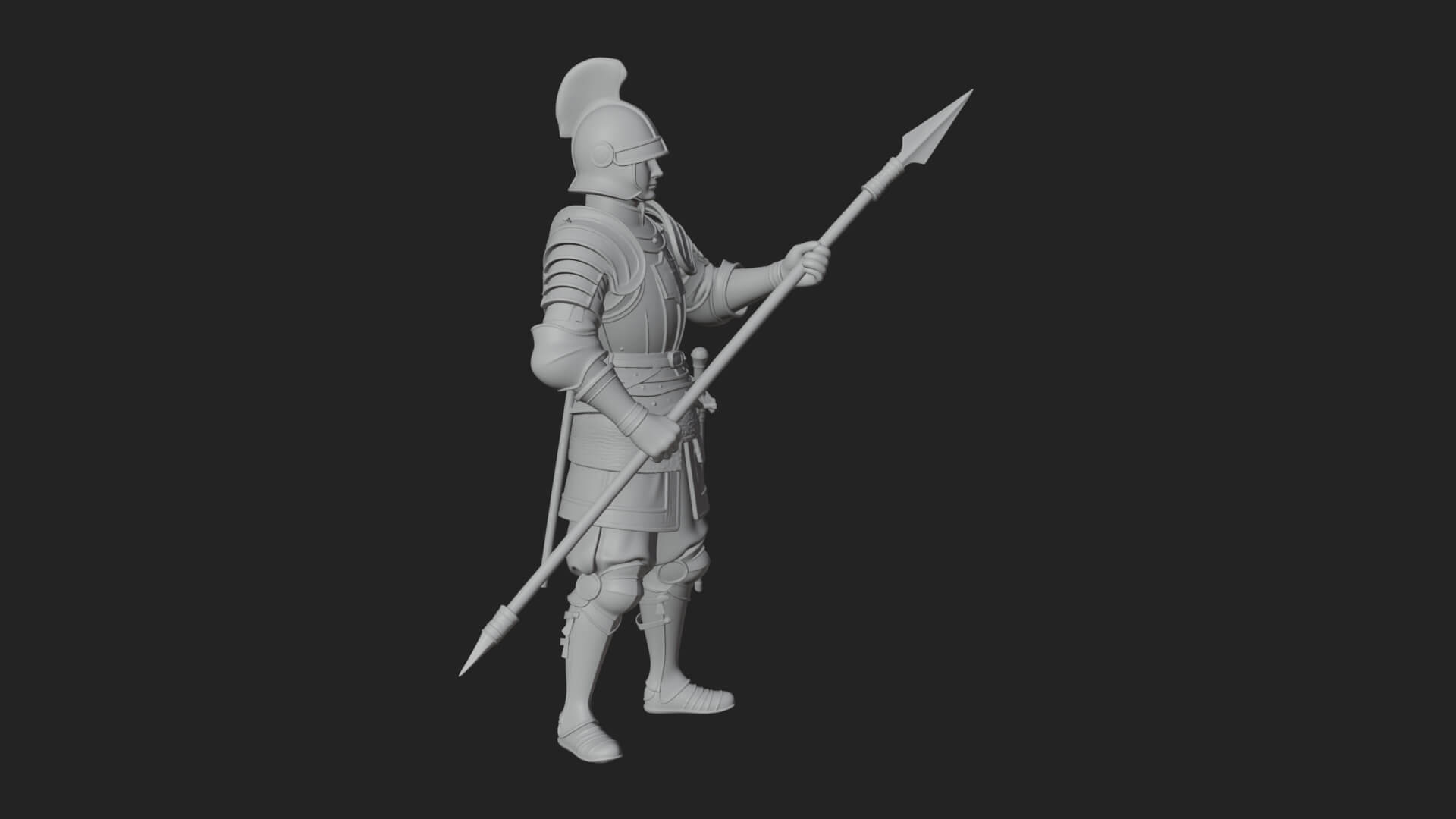 Greek Hoplite Warrior Statue Design 17 3D Print Model 3D Model